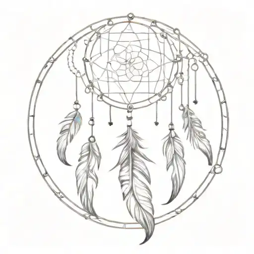Thunder And Rain Inside A Dreamcatcher Hanging