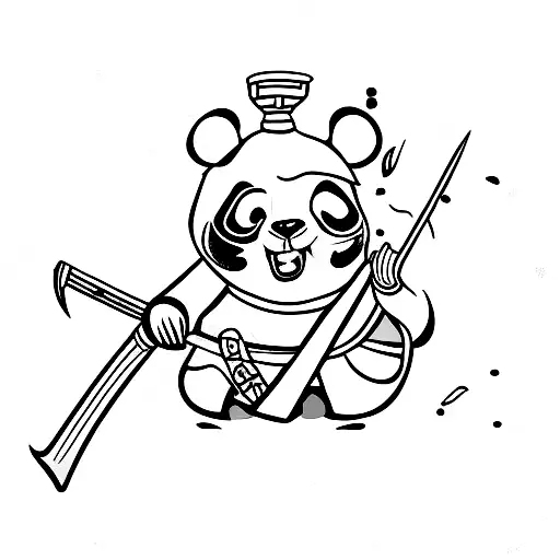 Panda With Swords