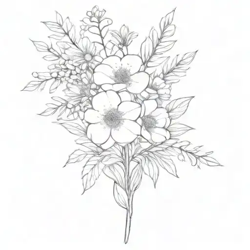 Flower Boquet With Flowers And Plants Like Found In California