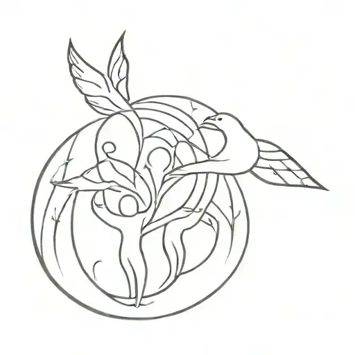 Symbol Of Family And Freedom In Outline