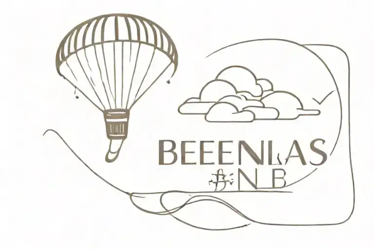 The Word 'Buenas' With A Small Drawing Of A Parasailing