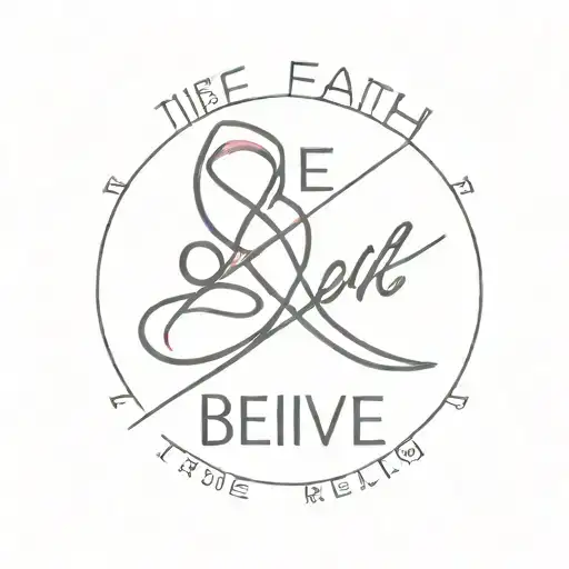 Breast Cancer Sign With The Words Belive And Faith