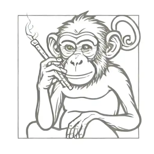 Chill Monkey Smoking A Joint