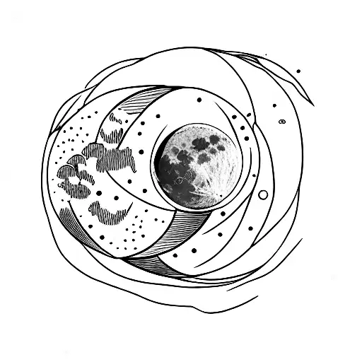 Moon And Saturn And Mars