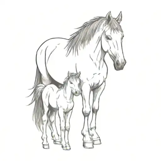A Horse And A Foal