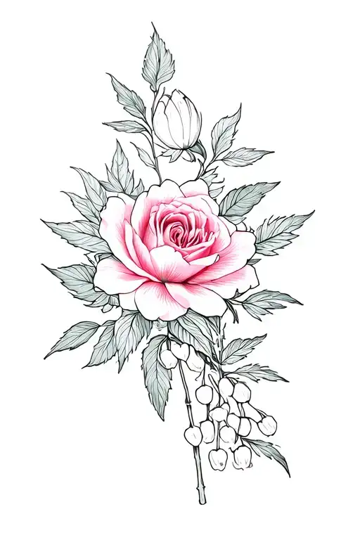 Rose With Lily With Peony With Liliy Of The Valley