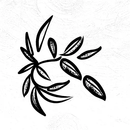 Olive Branch With Flowers Or Leaves To Fit On The Collarbone On Both Sides