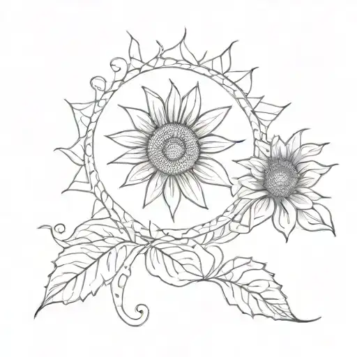 Sunflower Composition Surrounding The Arm