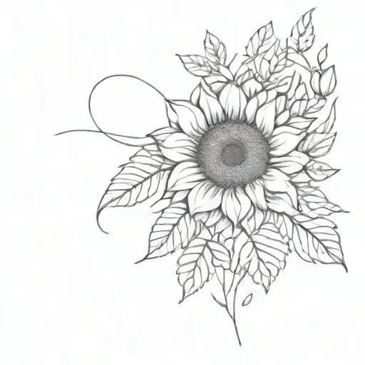 Floral Arrangement With Sunflower Surrounding The Arm