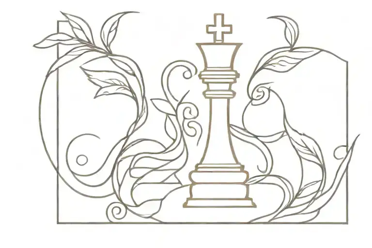 Chess King Piece With Vines