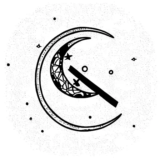 Moon On A Wooden Stick Mimalist Yet Realistic