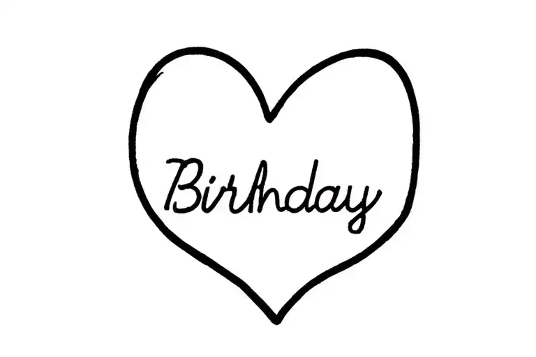Name And Birthday Heart Shape