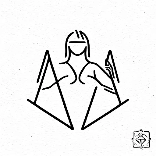 Woman Holding Weight Scale With Gemini Sign And Aries Sign