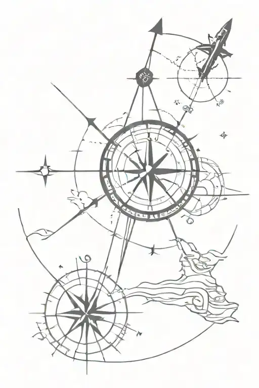 Wanderlust And Compass Surrounded By Various