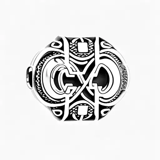 Design A Minimalist Tattoo Of A Bracelet With The Initials 'Ielk' As Charms