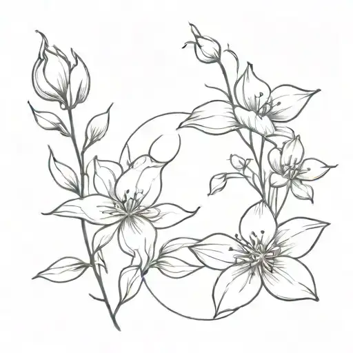 Birth Flower March & August Birth Flower Intertwined