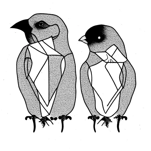 Two Canaries With Their Daughter