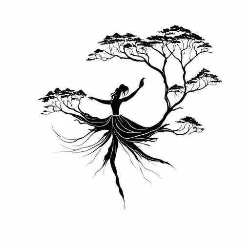 Spirit Dancer In Nature Like Trees