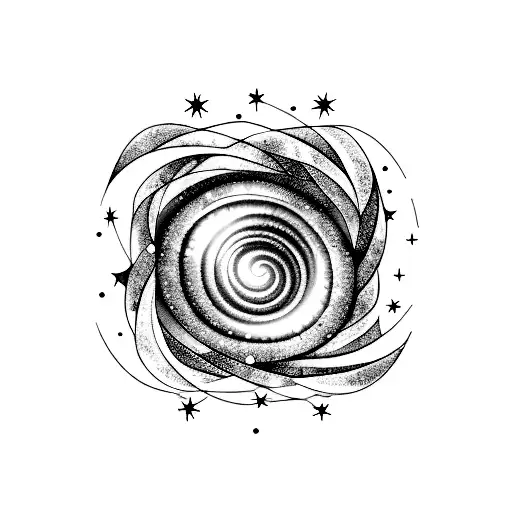 Spiral Galaxy With Stars At Exterior