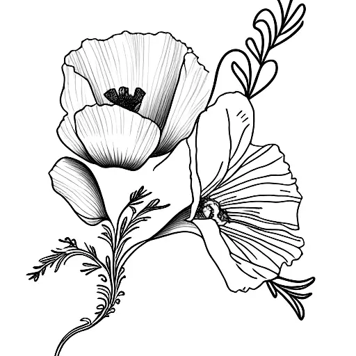 California Poppy With Name In Stem