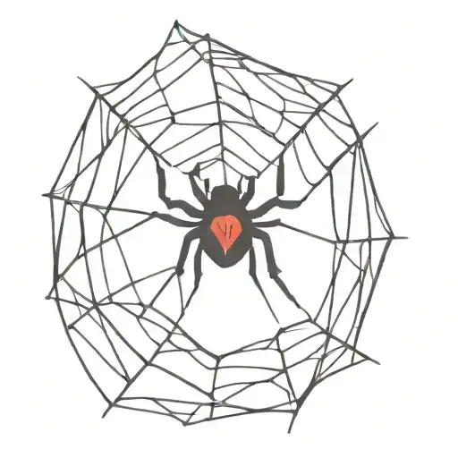 Black Widow Spider With Heart Shaped Web