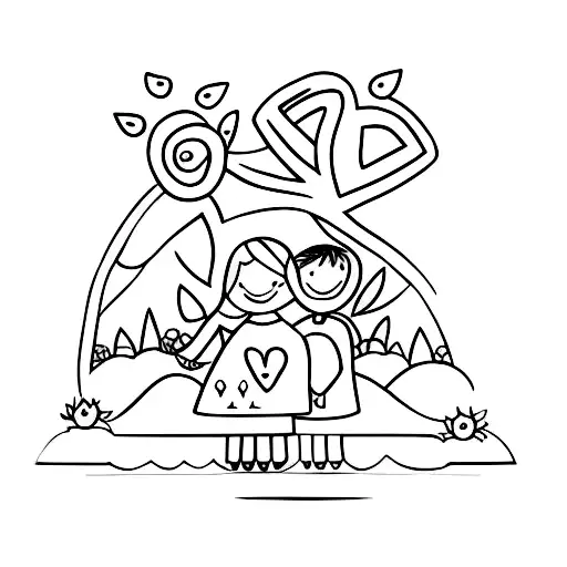 Mom And Two Sons Holding Hands