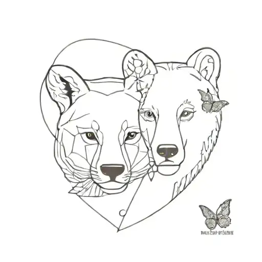 Butterfly And Bear Face
