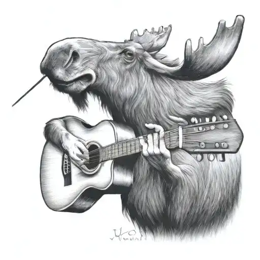 Moose Playing Acustic Guitar