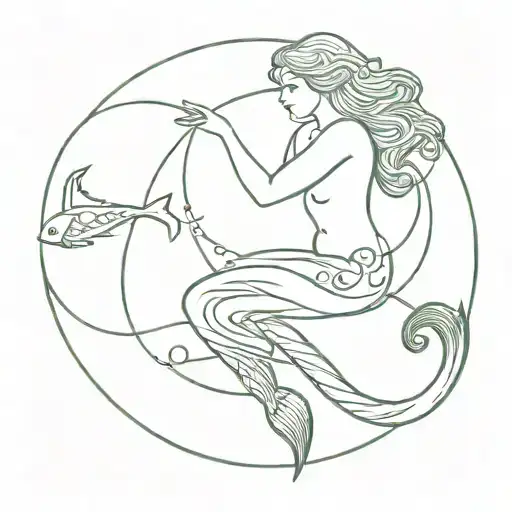 Greek Metrology With A Mermaid Swimming