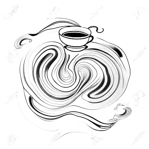 A Minimalist Coffee Cup Surrounded By Swirling Steam