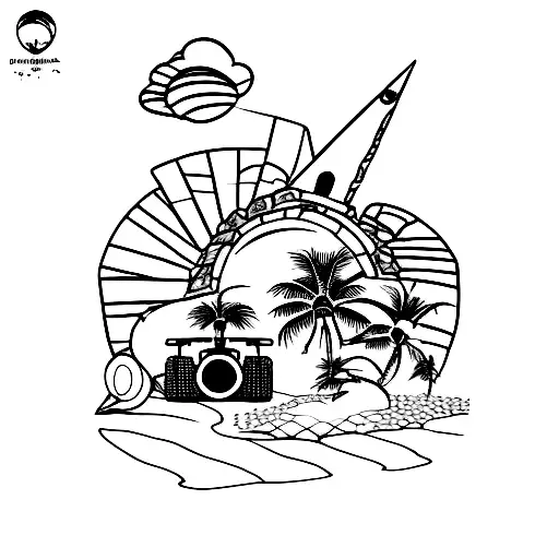 A Road Map Leading To A Beach Paradise