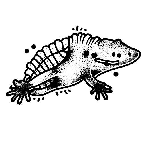 Armored Mexican Axolotl Fighting