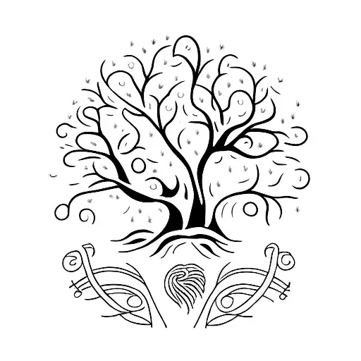 A Minimalist Tattoo With A Tree Of Life To Represent The Family