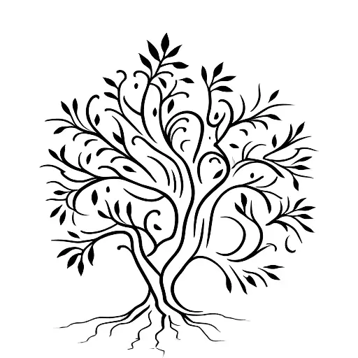 A Minimalist Tattoo With A Tree Of Life To Represent The Family