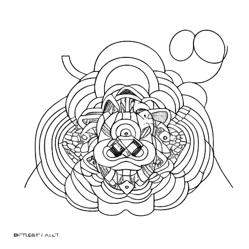 Abstract Design Inspired By Balenciaga Fashion In The Style Of Dotwork