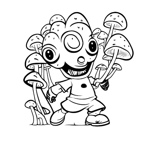 Mushroom Kid Cartoon Character