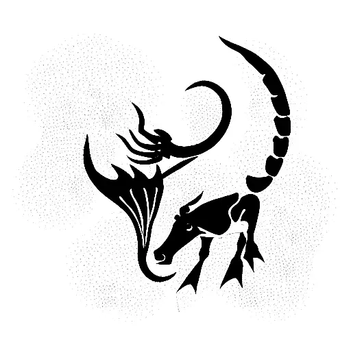 Red Dragon Eating A Cow