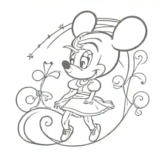 Sevimli Disney Style Tattoo Design Featuring