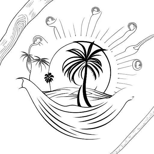 Palm Tree With Arc In The Background