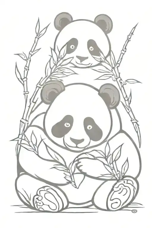 Panda Bamboo Love