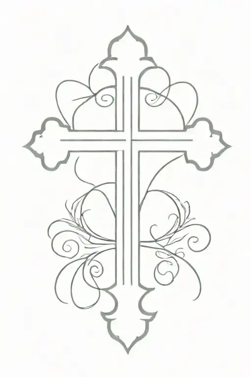 A Christian Cross With The Initials Hs Between The Arms