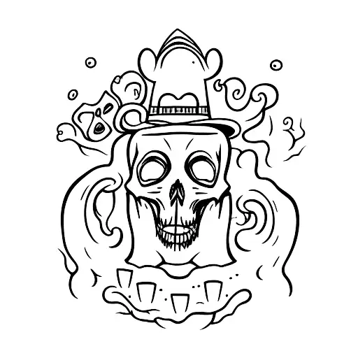 A Spooky Graveyard With Ghostly Figures Floating Above