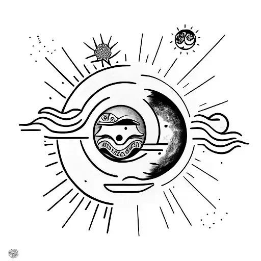 Partner Tattoo Moon And Sun