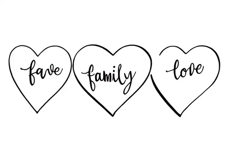 Family And Love Heart Made