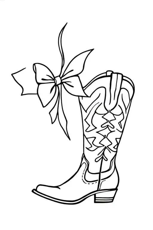 Cowboy Boot With Bow Dainty And Feminine