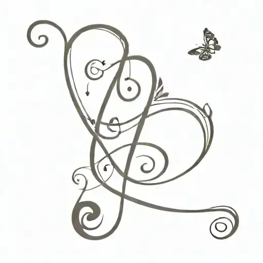 Treble Clef Music Note Made With Christian Cross And Butterfly On Top