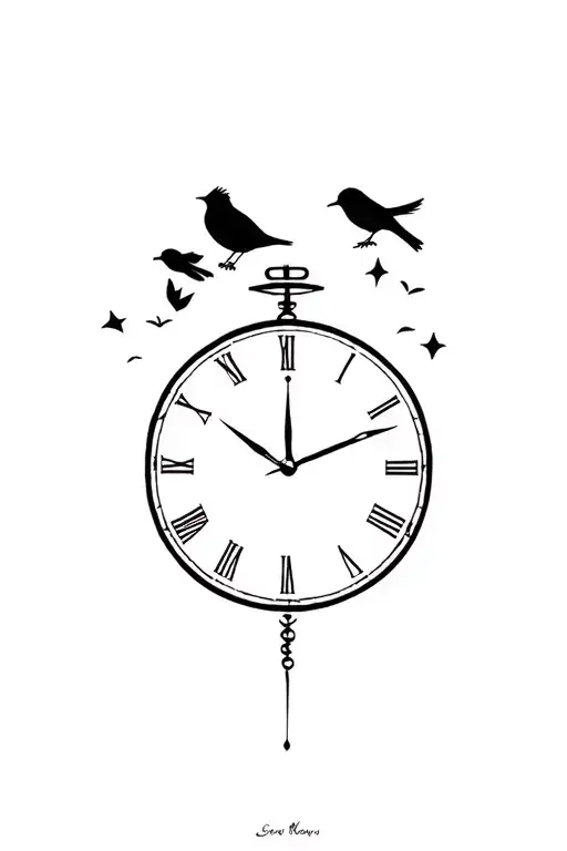 Clock And Birds