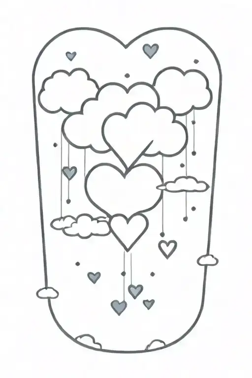 Hearts In The Clouds Around Forearm