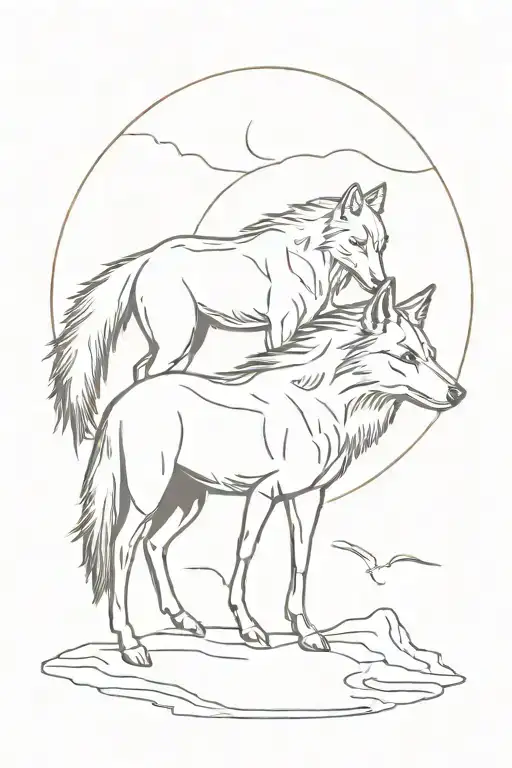 Coyote & Horse