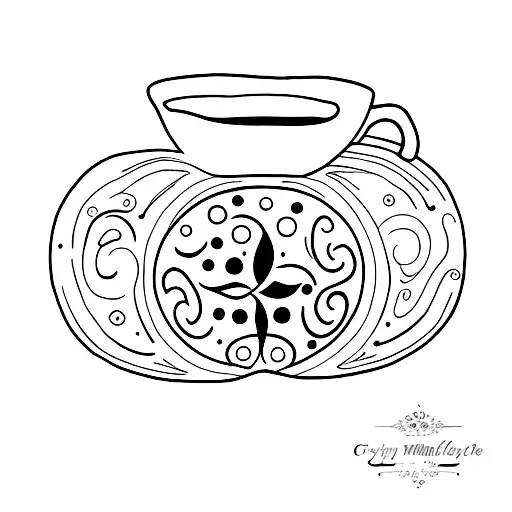 A Minimalist Tattoo Of A Coffee Cup With The Milky Way Galaxy Inside